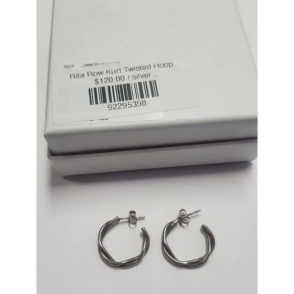 Rita Row Kurt Twisted Hoop Earrings - Sterling Silver 925